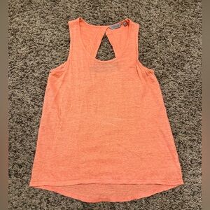 Athleta Linen Blend Tank With Back Cutout Coral Size S EUC